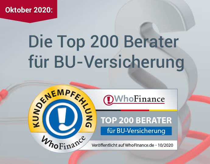 Die Top 200 Finanzberater für Berufsunfähigkeitsversicherungen 2020