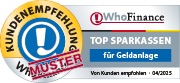 Siegel Top Sparkassen für Geldanlage 2025
