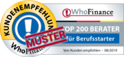 Siegel für die Top 200 Berater für Berufsteinsteiger 2019 in Deutschland