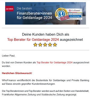 Top Berater für Geldanlage 2024