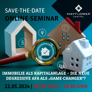 LIVE-ONLINE-SEMINAR IMMOBILIE ALS KAPITALANLAGE – DIE NEUE DEGRESSIVE AFA ALS „GAME-CHANGER“?